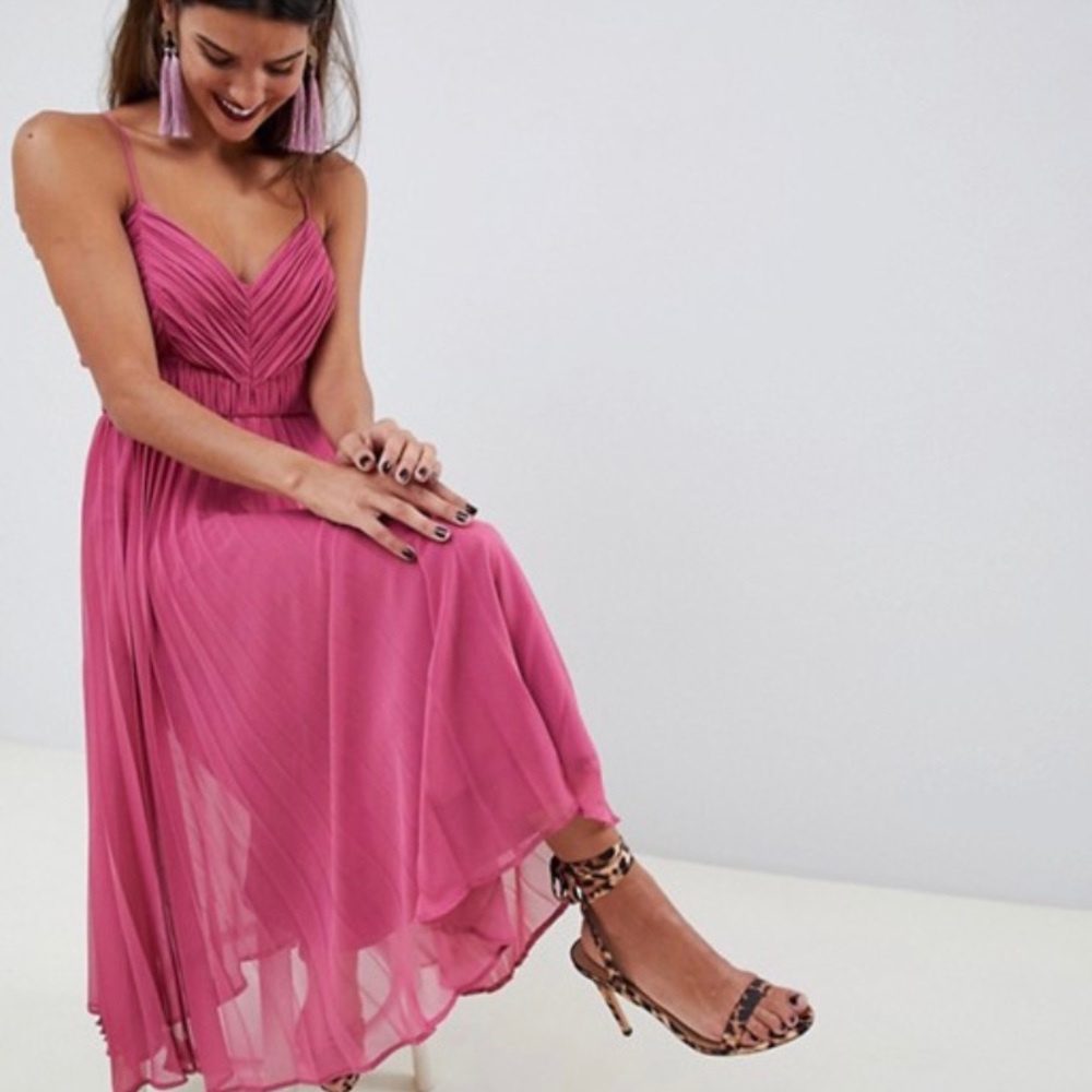 ASOS DESIGN cami midi dress with ruched bodice